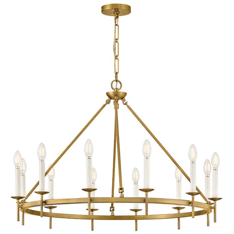 Image 1 Hinkley Interior Copley Large Ring Chandelier 36" Lacquered Brass