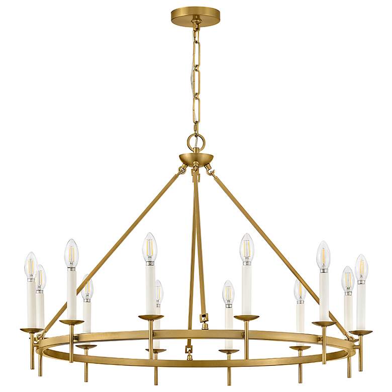 Image 2 Hinkley Interior Copley Large Ring Chandelier 36" Lacquered Brass more views