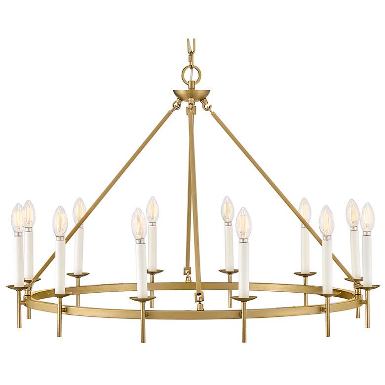 Image 4 Hinkley Interior Copley Large Ring Chandelier 36" Lacquered Brass more views
