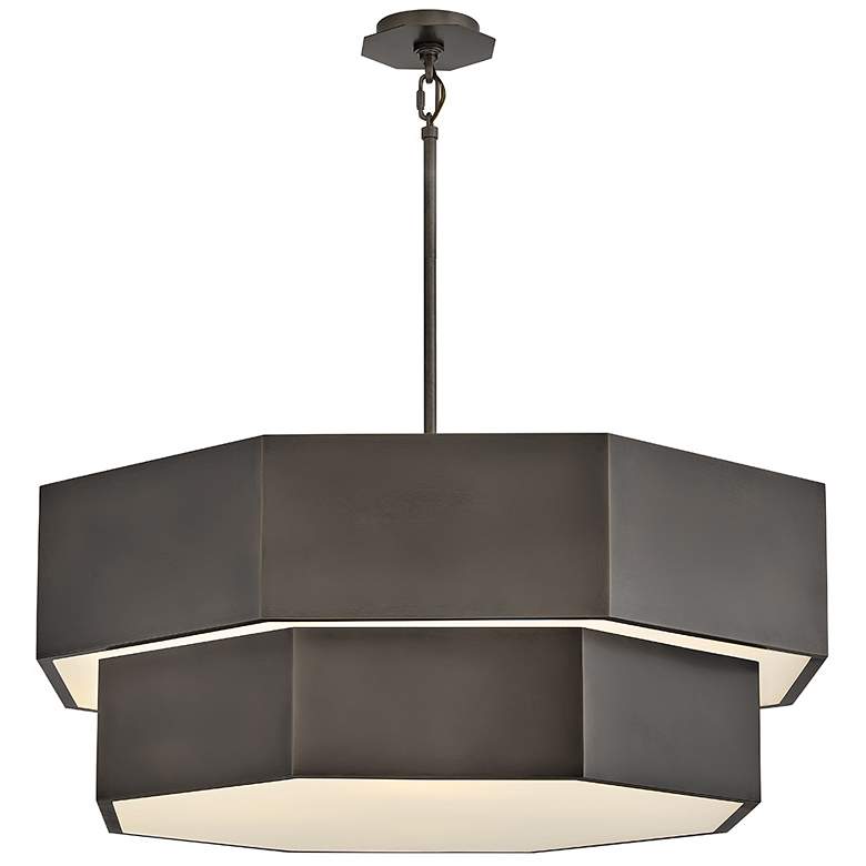 Image 1 Hinkley Interior Facet Medium Convertible Chandelier 38" Black Oxide