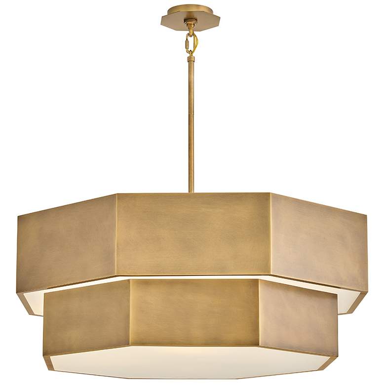 Image 1 Hinkley Interior Facet Medium Convertible Chandelier 38" Heritage Bras
