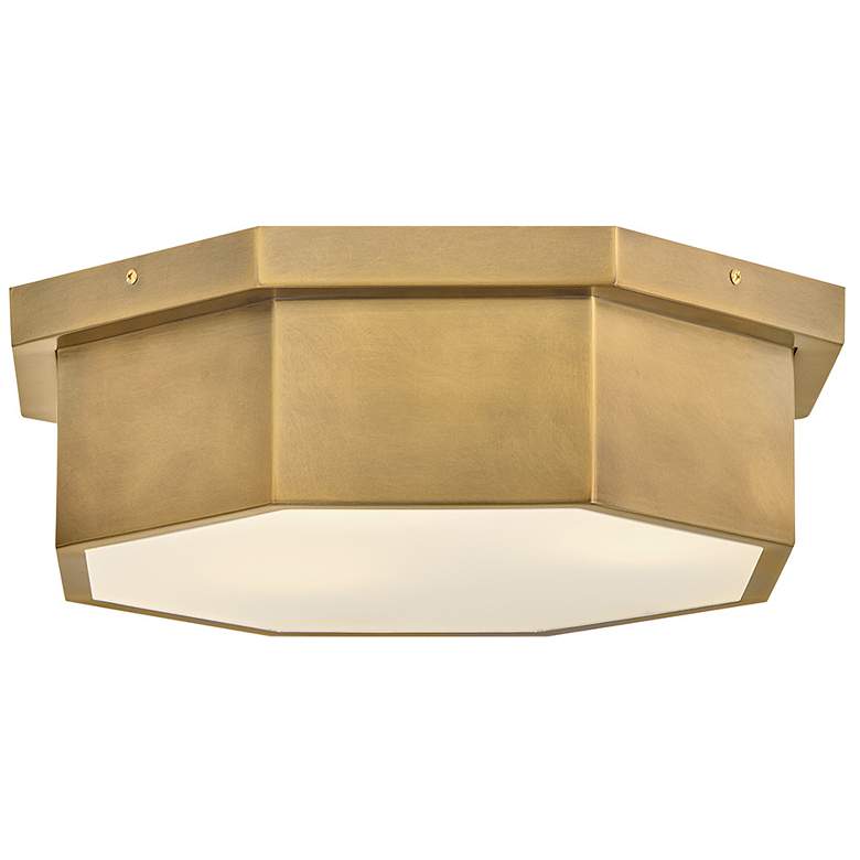 Image 1 Hinkley Interior Facet Medium Flush Mount 17.5" Heritage Brass