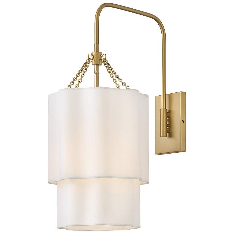Image 1 Hinkley Interior Gwen Large Single Light Sconce 11.5" Lacquered Brass