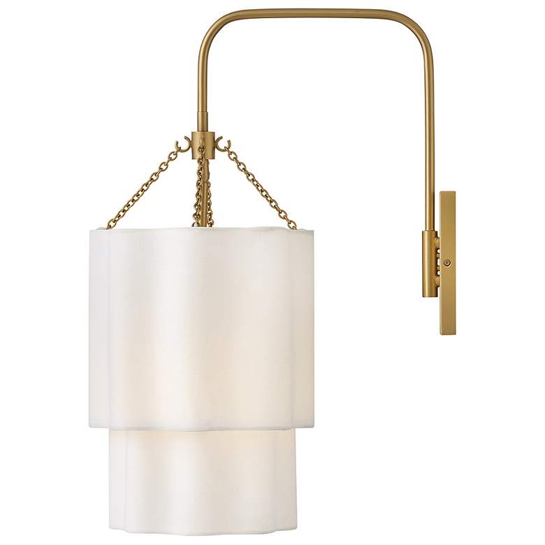 Image 6 Hinkley Interior Gwen Large Single Light Sconce 11.5" Lacquered Brass more views