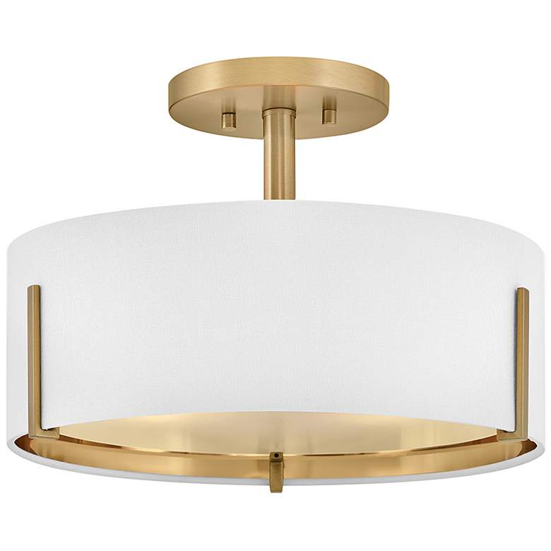 Image 5 Hinkley Interior Halle Medium Semi Flush Mount 14.5" Lacquered Brass more views