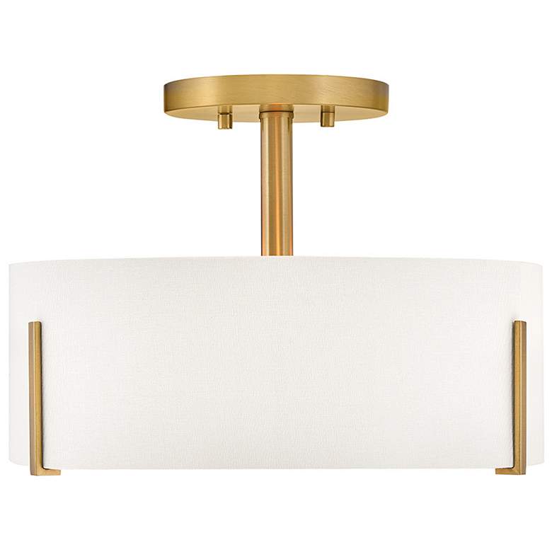 Image 6 Hinkley Interior Halle Medium Semi Flush Mount 14.5" Lacquered Brass more views