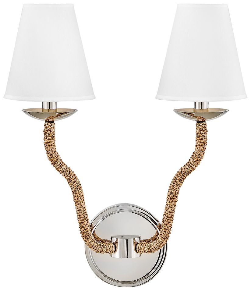 Image 5 Hinkley Interior Harwich Medium Two Light Sconce 19.5" Polished Nickel more views