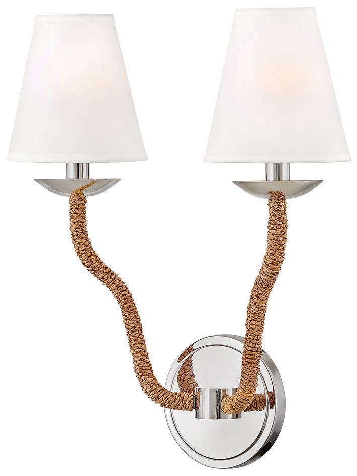 Image 7 Hinkley Interior Harwich Medium Two Light Sconce 19.5" Polished Nickel more views