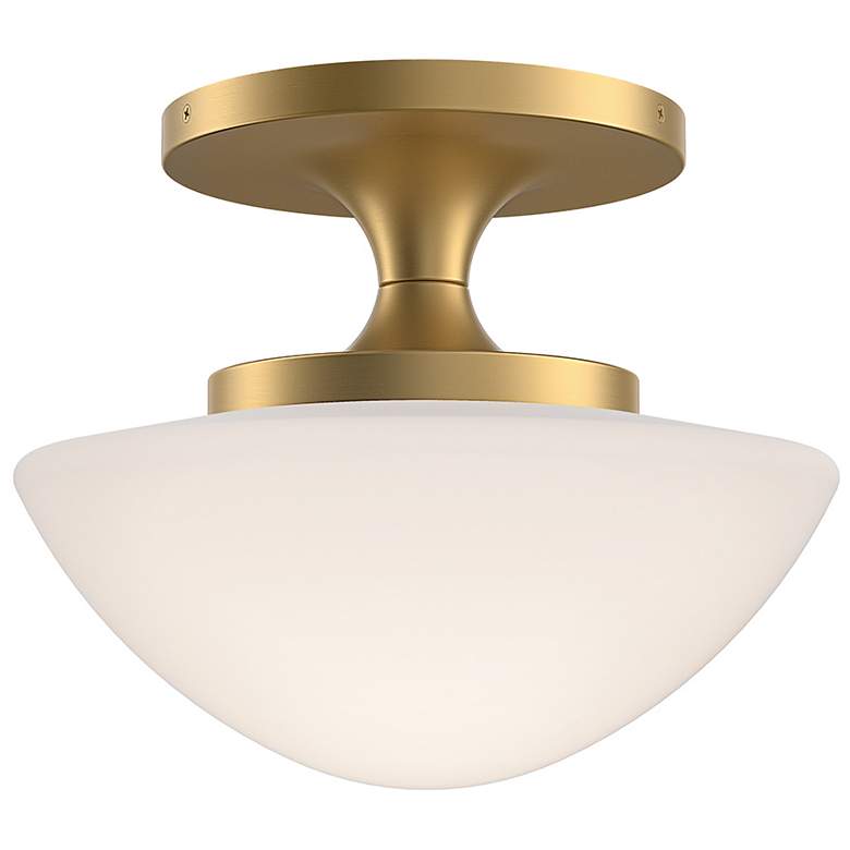 Image 1 Hinkley Interior Knox Small Semi Flush Mount 12" Lacquered Brass