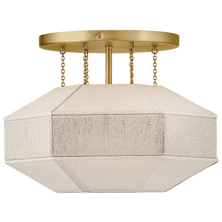 Image 6 Hinkley Interior Lyla Medium Semi-Flush Mount 15" Lacquered Brass more views