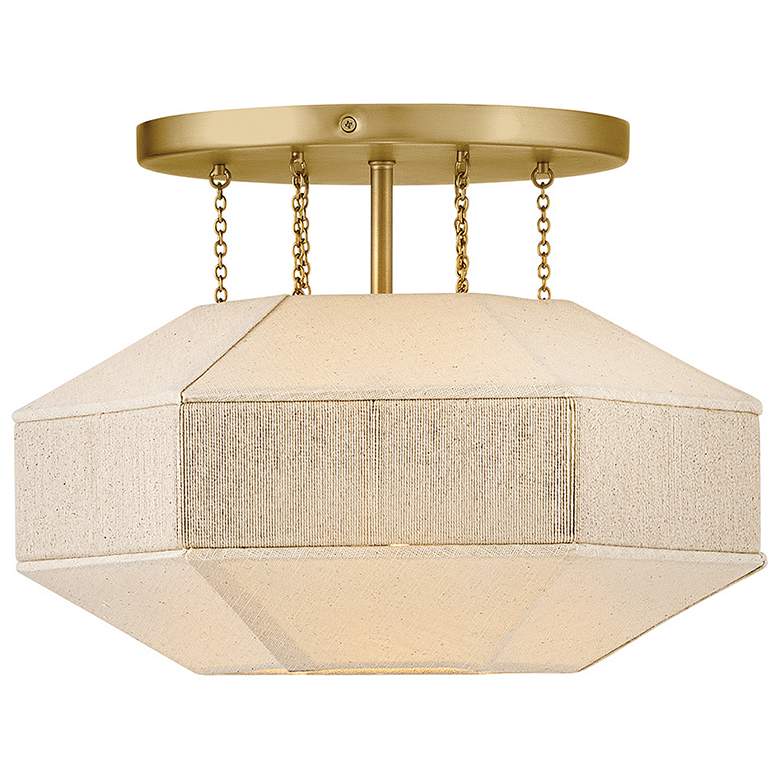 Image 7 Hinkley Interior Lyla Medium Semi-Flush Mount 15" Lacquered Brass more views