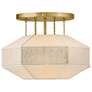 7_Hinkley Interior Lyla Medium Semi-Flush Mount 15" Lacquered Brass more views