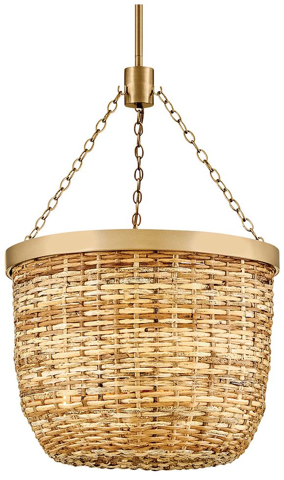 Image 2 Hinkley Interior Sanibel Large Convertible Pendant 16" Lacquered Brass more views