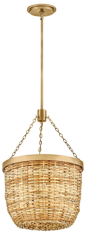 Image 7 Hinkley Interior Sanibel Large Convertible Pendant 16" Lacquered Brass more views