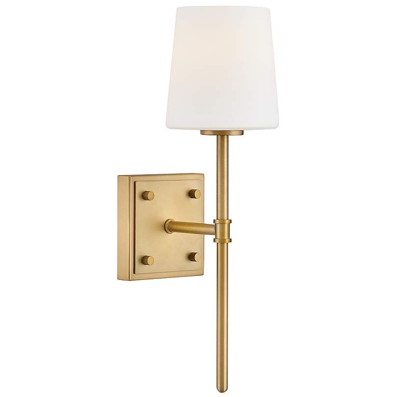 Image 1 Hinkley Interior Saunders Medium Sconce 4.75" Lacquered Brass