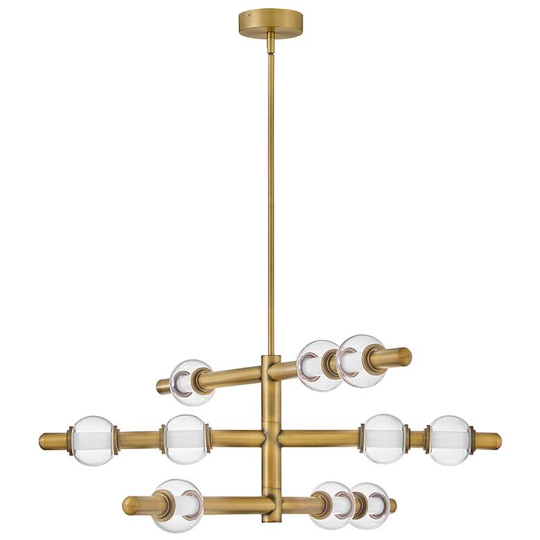 Image 2 Hinkley Interior Saxon Large Chandelier 36" Lacquered Brass more views