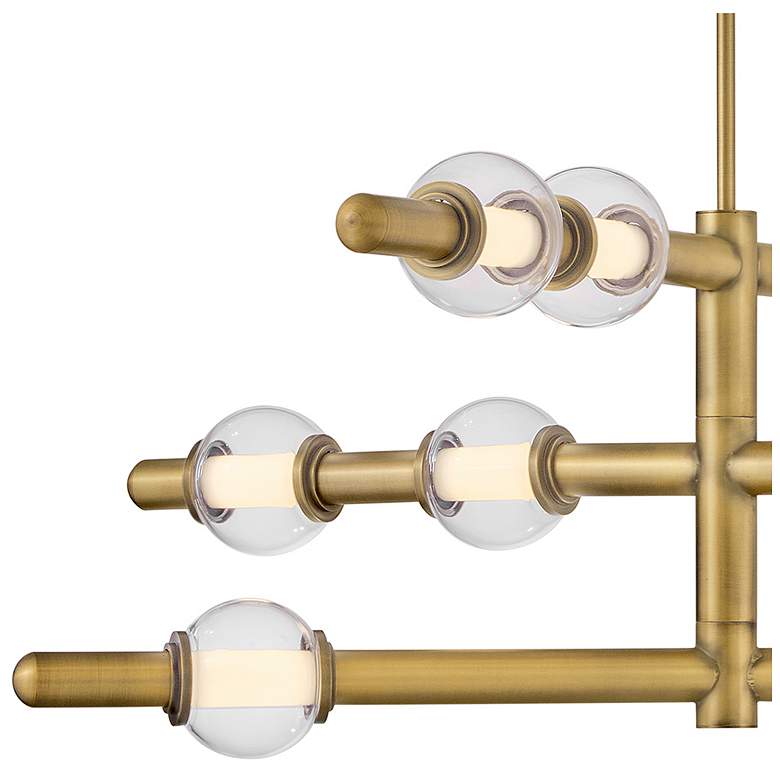 Image 4 Hinkley Interior Saxon Large Chandelier 36" Lacquered Brass more views