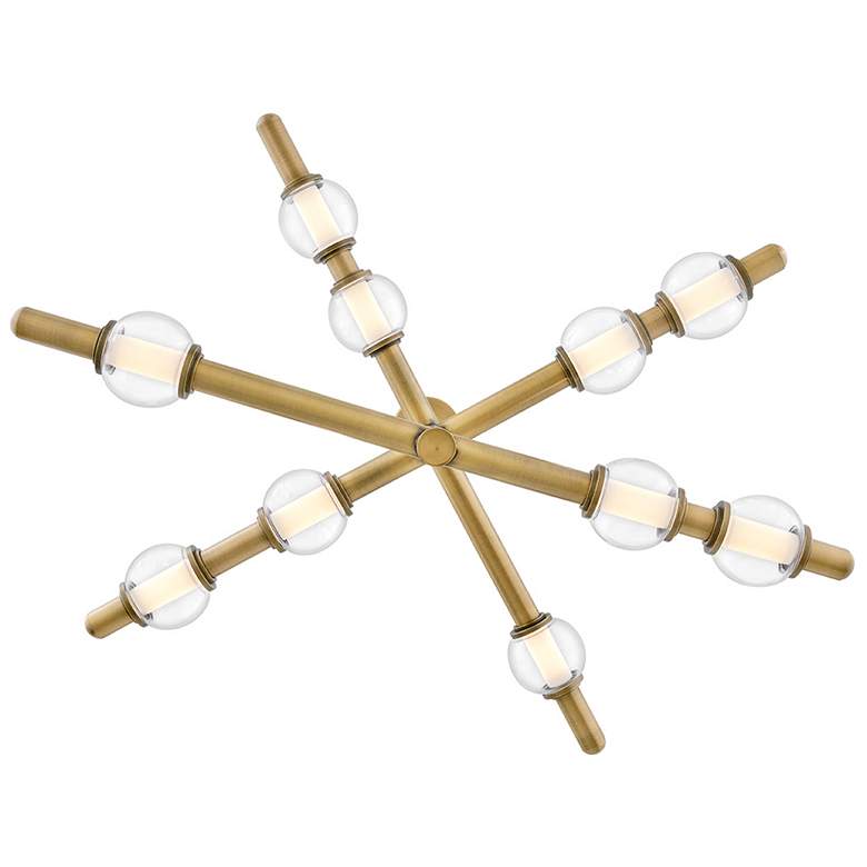 Image 6 Hinkley Interior Saxon Large Chandelier 36" Lacquered Brass more views