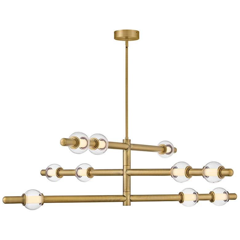 Image 1 Hinkley Interior Saxon Large Chandelier 50" Lacquered Brass