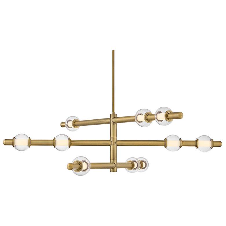 Image 5 Hinkley Interior Saxon Large Chandelier 50" Lacquered Brass more views