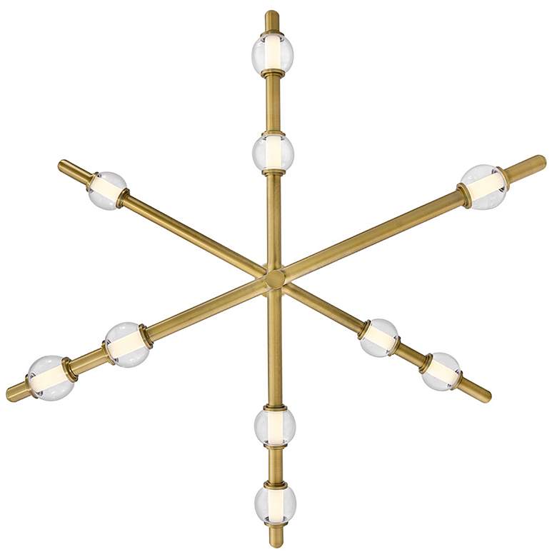 Image 6 Hinkley Interior Saxon Large Chandelier 50" Lacquered Brass more views