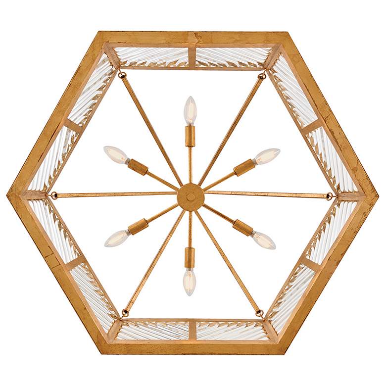 Image 6 Hinkley Interior Sura Medium Drum Chandelier 35" Distressed Brass more views