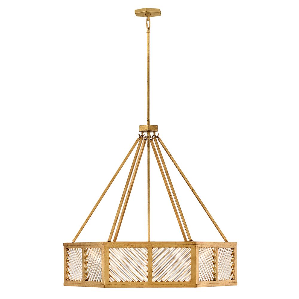 Hinkley Interior Sura Medium Drum Chandelier 35" Distressed Brass