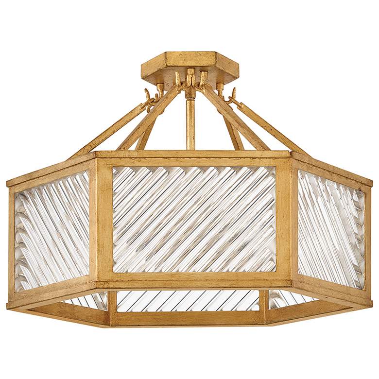 Image 7 Hinkley Interior Sura Medium Semi-Flush Mount 19" Distressed Brass more views