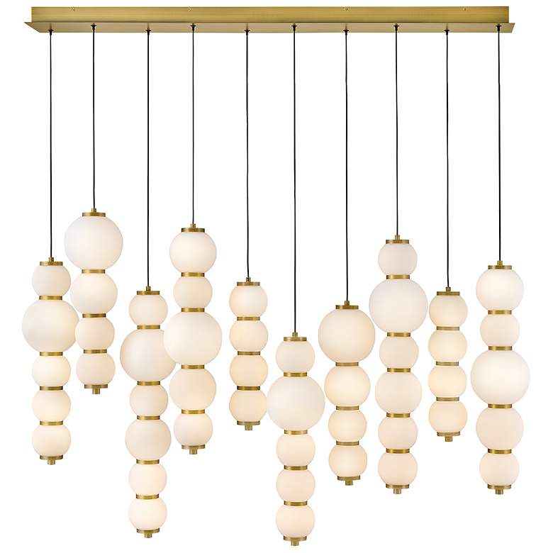Image 1 Hinkley Interior Trigo Large Multi Light Linear 52" Lacquered Brass