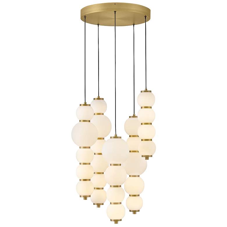 Image 1 Hinkley Interior Trigo Small Abstract Chandelier 20" Lacquered Brass