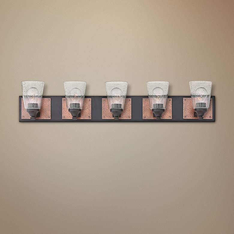 Image 1 Hinkley Jackson 38 1/4 inchW Buckeye Bronze 5-Light Bath Light