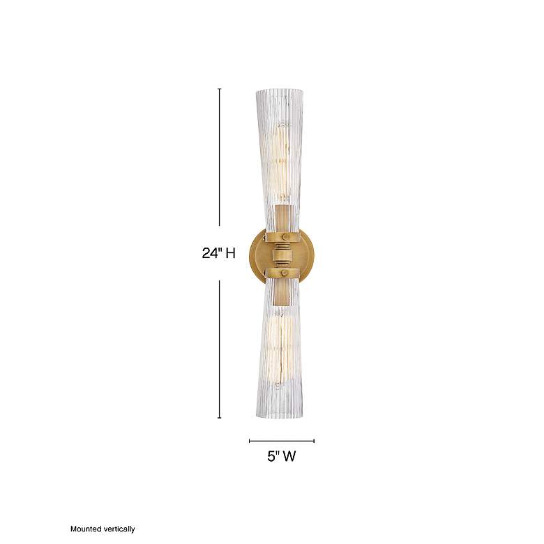 Image 3 Hinkley Jude 24"W Heritage Brass 2-Light Vanity Bath Light more views