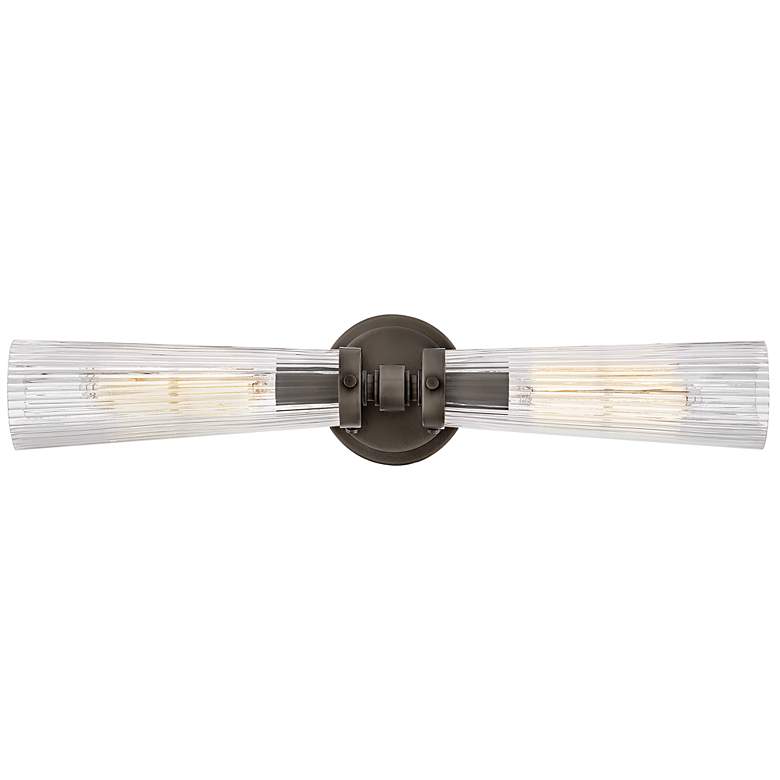 Image 2 Hinkley Jude 5" High Black Oxide 2-Light Wall Sconce more views