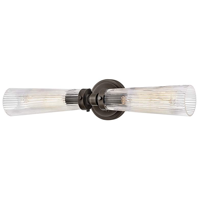 Image 3 Hinkley Jude 5" High Black Oxide 2-Light Wall Sconce more views