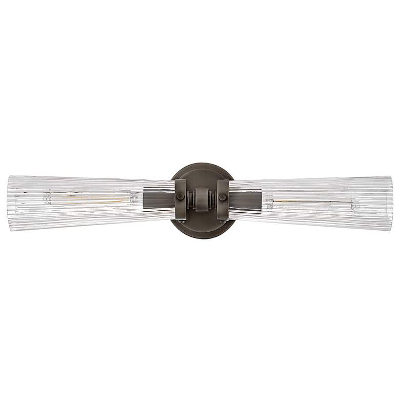 Image 4 Hinkley Jude 5" High Black Oxide 2-Light Wall Sconce more views