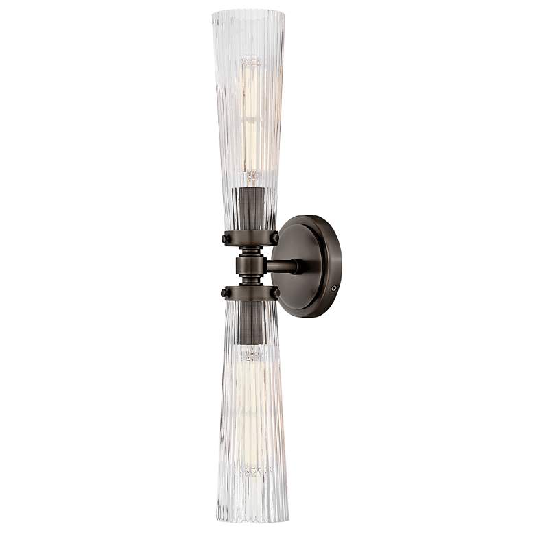Image 6 Hinkley Jude 5" High Black Oxide 2-Light Wall Sconce more views