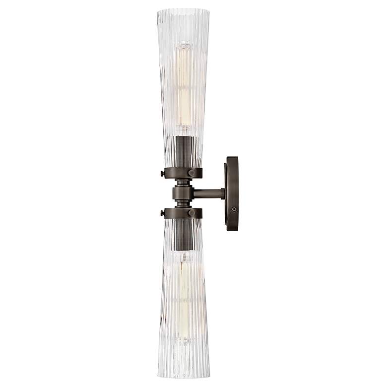Image 7 Hinkley Jude 5" High Black Oxide 2-Light Wall Sconce more views