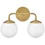 1_Hinkley Julep 10" High Lacquered Brass 2-Light Wall Sconce