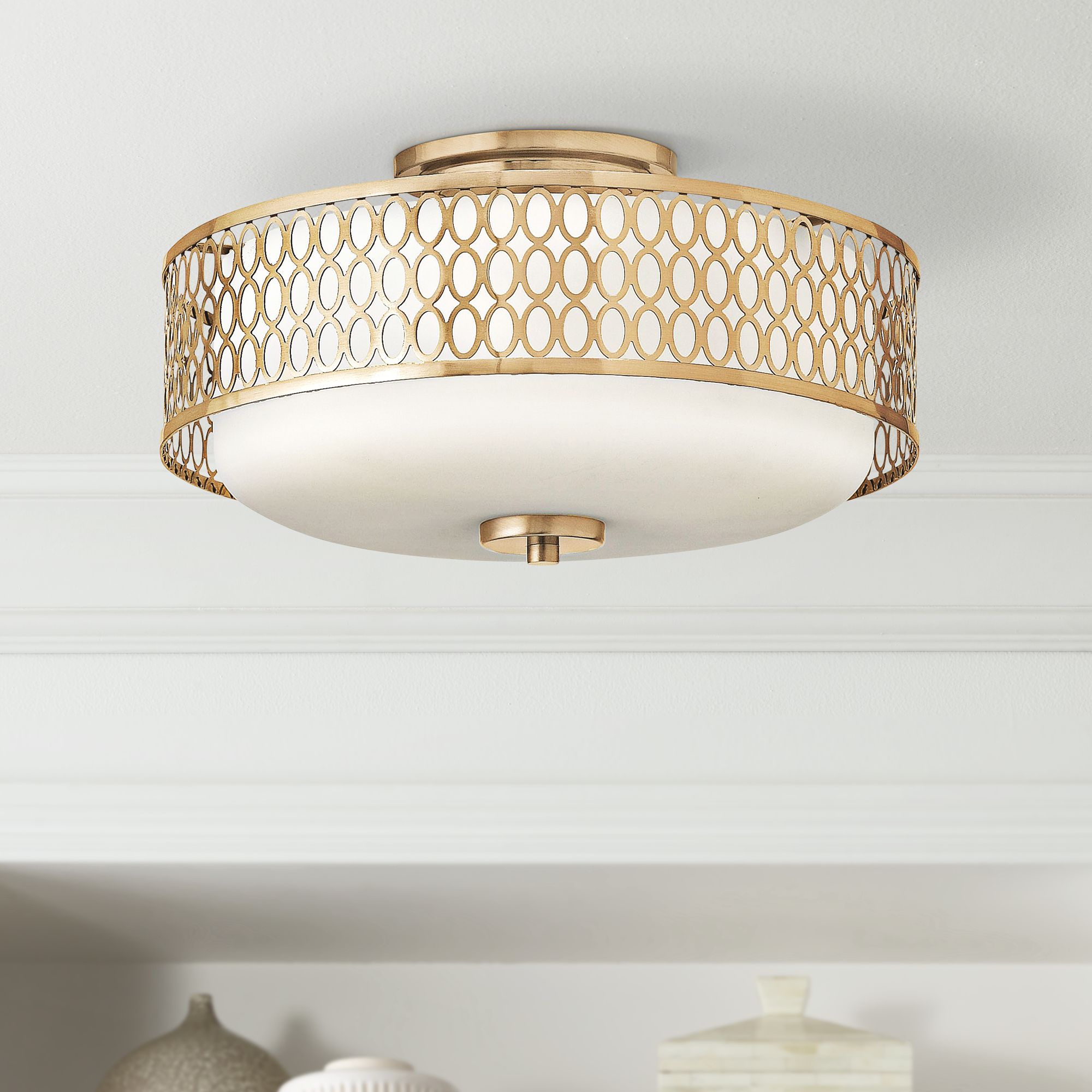 Brushed gold deals flush mount light