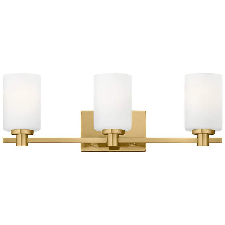 Image 1 Hinkley Karlie 22 1/2" Wide 3-Light Lacquered Brass Vanity Bath Light