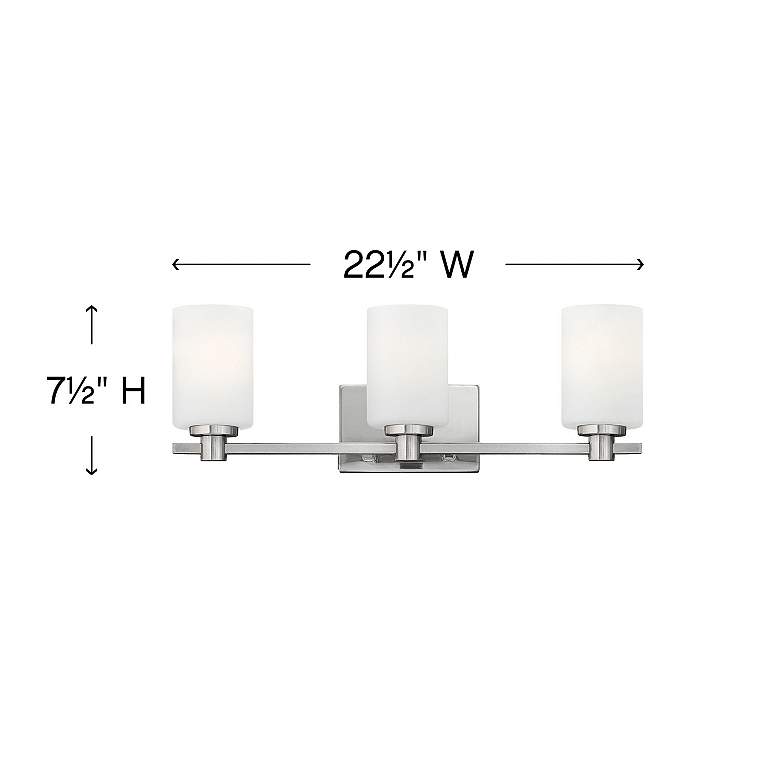 Image 4 Hinkley Karlie 22 1/2" Wide Brushed Nickel 3-Light Bath Light more views