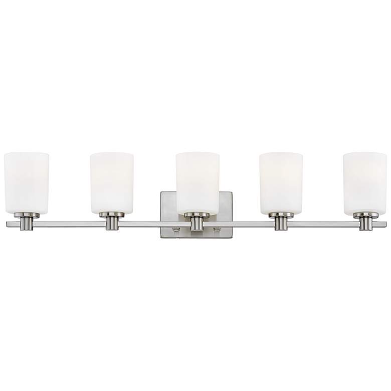 Image 2 Hinkley Karlie 35 1/2"W Brushed Nickel 5-Light Bath Light