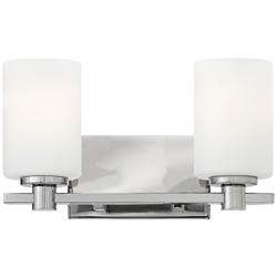 Hinkley Karlie 7 1/2&quot; High Chrome and Opal Glass 2-Light Wall Sconce