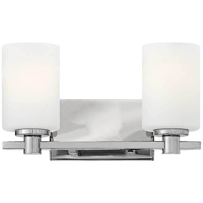 Image 2 Hinkley Karlie 7 1/2 inch High Chrome and Opal Glass 2-Light Wall Sconce