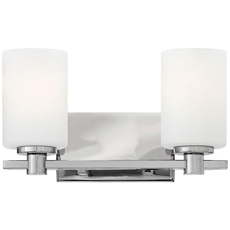 Image 2 Hinkley Karlie 7 1/2" High Chrome and Opal Glass 2-Light Wall Sconce