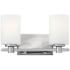 Hinkley Karlie 7 1/2" High Chrome and Opal Glass 2-Light Wall Sconce