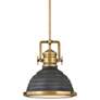 2_Hinkley Keating 14 1/4" Wide Heritage Brass Aged Zinc Pendant Light