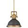 Hinkley Keating 14 1/4" Wide Heritage Brass Aged Zinc Pendant Light