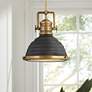 1_Hinkley Keating 14 1/4" Wide Heritage Brass Aged Zinc Pendant Light