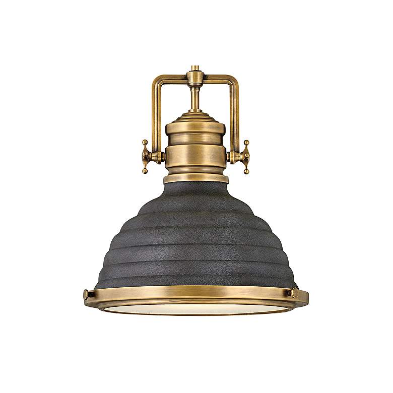Image 3 Hinkley Keating 14 1/4 inch Wide Heritage Brass Aged Zinc Pendant Light more views